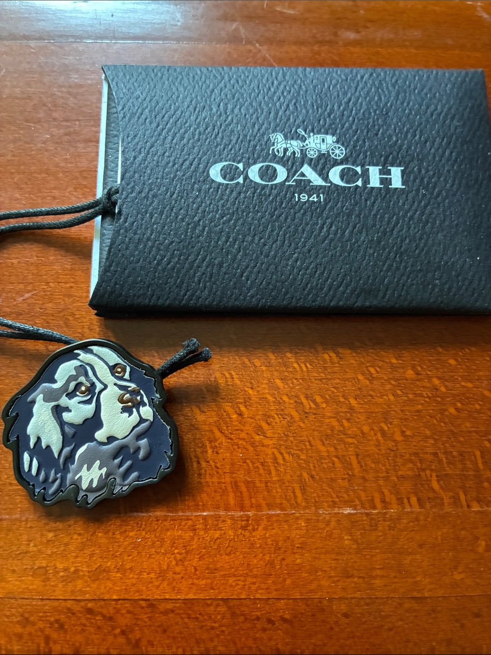 NWT Coach Vintage Dog Leather Brooch!
